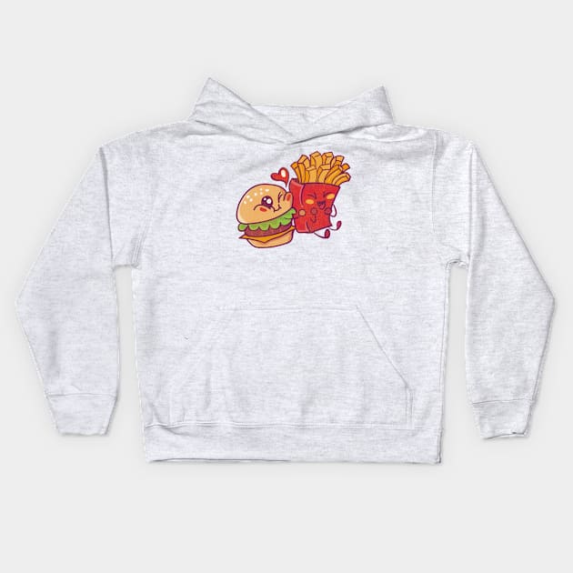 Burger and Fires Kids Hoodie by Elijah101